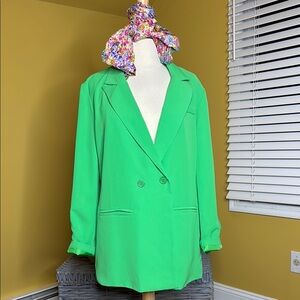 Green Double Breasted Blazer